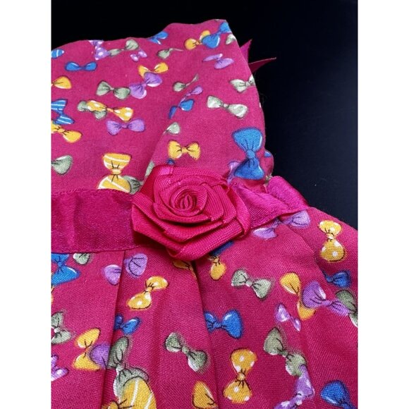 American Girl Doll 18” Gala Party Dress Bright Pink Bows Rose Sleeveless - Picture 2 of 15
